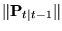 $\Vert{\bf P}_{t\vert t-1}\Vert$