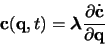 \begin{displaymath}
{\bf c}({\bf q}, t) =
{\mbox{\boldmath$ \lambda $}} \frac{\partial \dot{{\bf c}}}{\partial {\bf q}}
\end{displaymath}