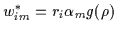 $w_{im}^* = r_i
\alpha_m g(\rho)$